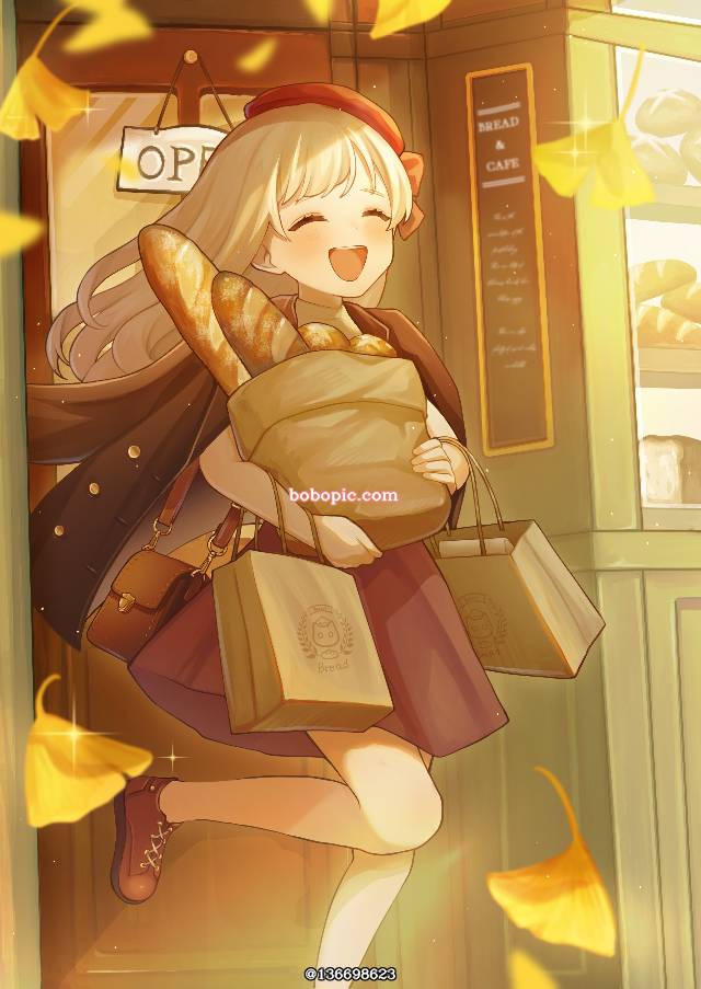 bread,illustration,原创角色,小女孩,艾路图片