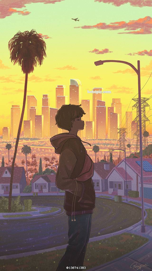 原创, 原创, background, 风景, 男孩子, sky, yellow