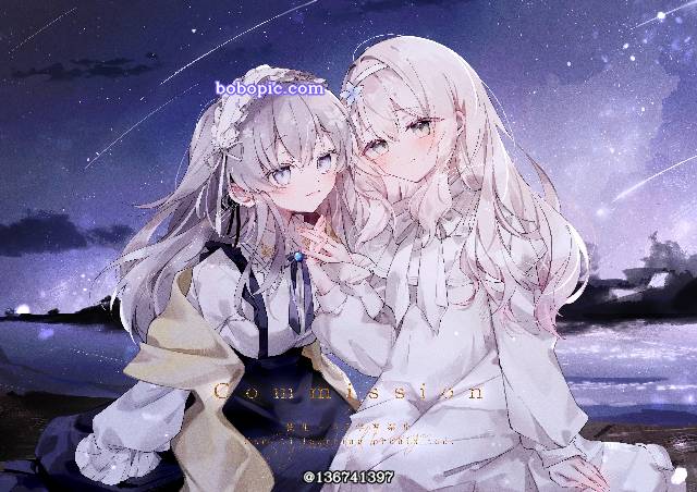 一张Skeb,商业绘图,星空,少女绘画图片