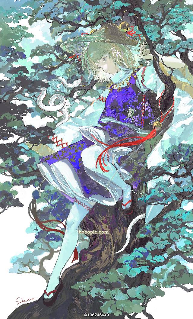 女孩子, original works, 东方Project, 东方, 洩矢诹访子, 东方Project, white snake