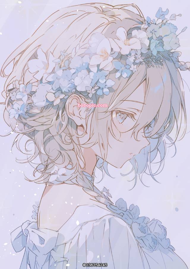 原创, aqua, flower, 插画