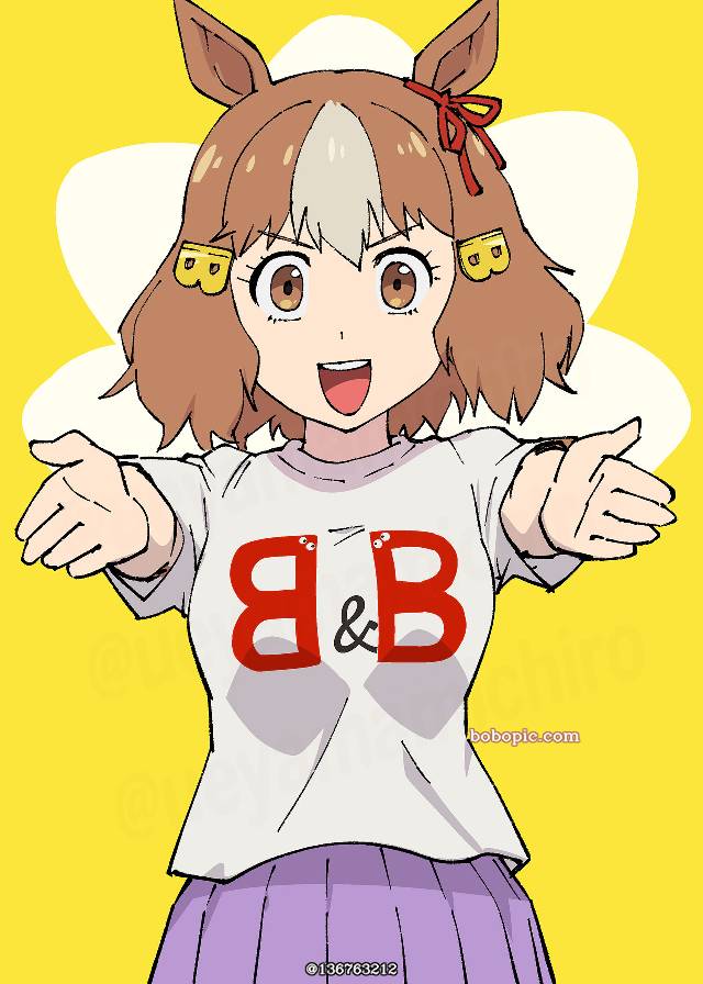 Bernolite, doodle, 赛马娘Pretty Derby, 赛马娘 Cinderella Grey, spreading arms