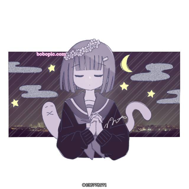 night, uniform, 水手服, ghost, 原创