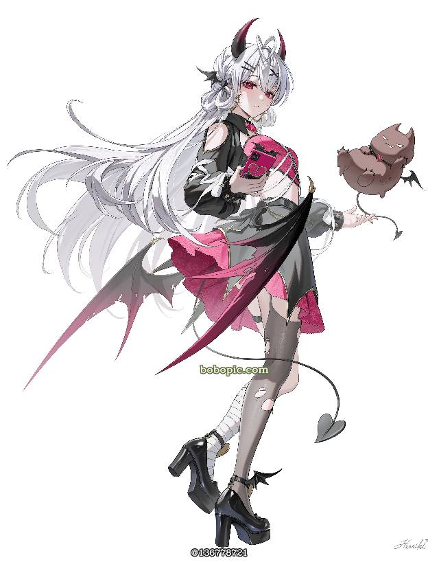 女孩子, 原创, 原创, gray hair, 恶魔, psycho