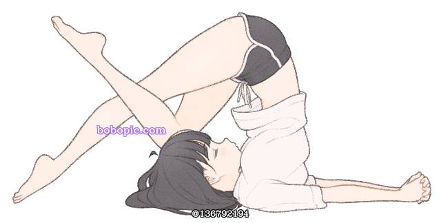 原创, 女孩子, 热裤, 大腿, 赤脚, 瑜伽