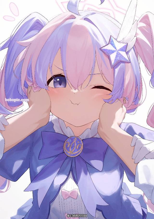 碧蓝档案, 宇泽玲纱, cheeks I want to rub, hands on cheeks