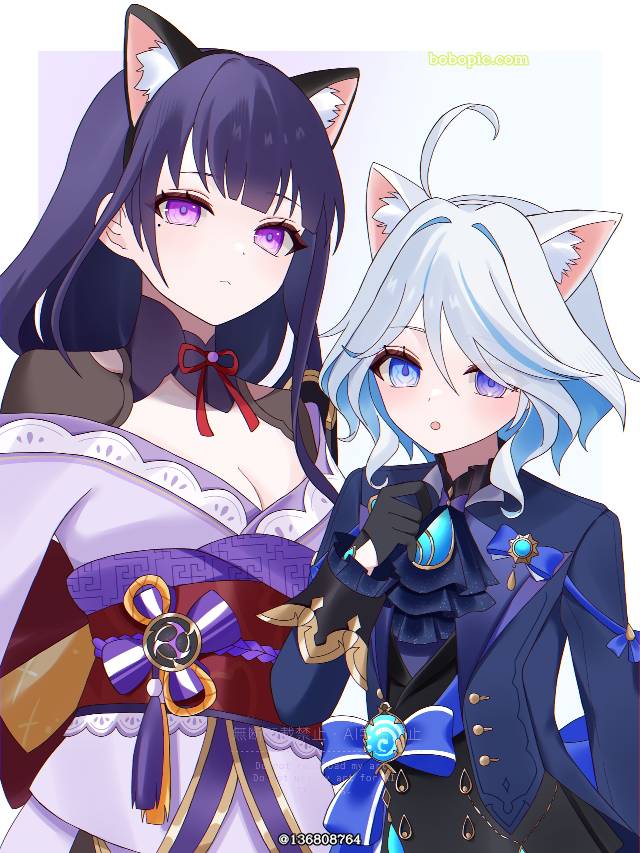 Genshin Impact, Raiden Shogun (Genshin Impact), Raiden Shogun, 芙宁娜, 芙宁娜（原神）, cat ears