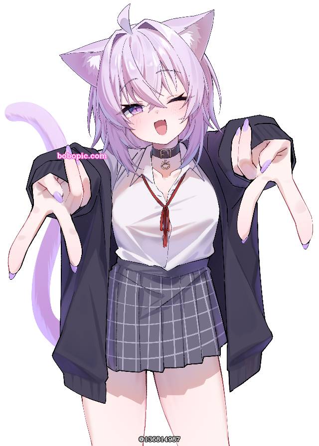 Hololive, 猫又小粥, Nekomata Okayu fanart, 虚拟YouTuber 500收藏