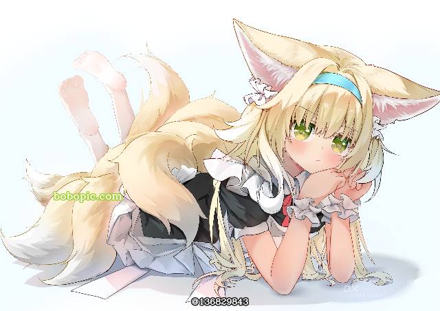 animal ears, Arknights, lily of the valley, fox ears, 铃兰（明日方舟）, 明日方舟, 兽耳, 着袜足底
