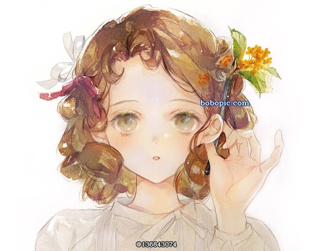 女孩子, 原创, 花和女孩子, 原创, 插画