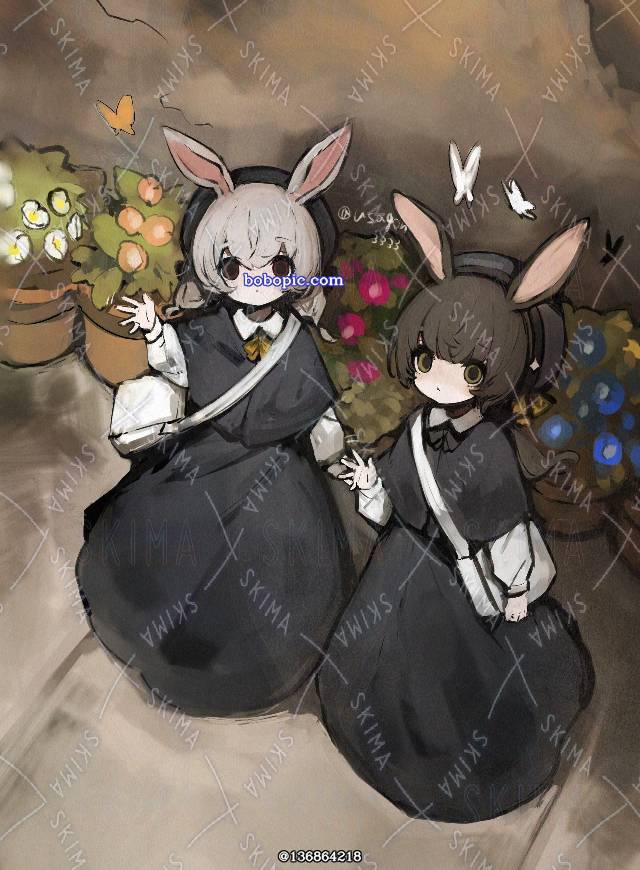 女孩子, 兔子, 兽耳