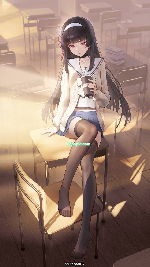 Chisa (Wuthering Waves), Wuthering Waves, 美腿, 黑丝袜, 肚脐, 着袜足底