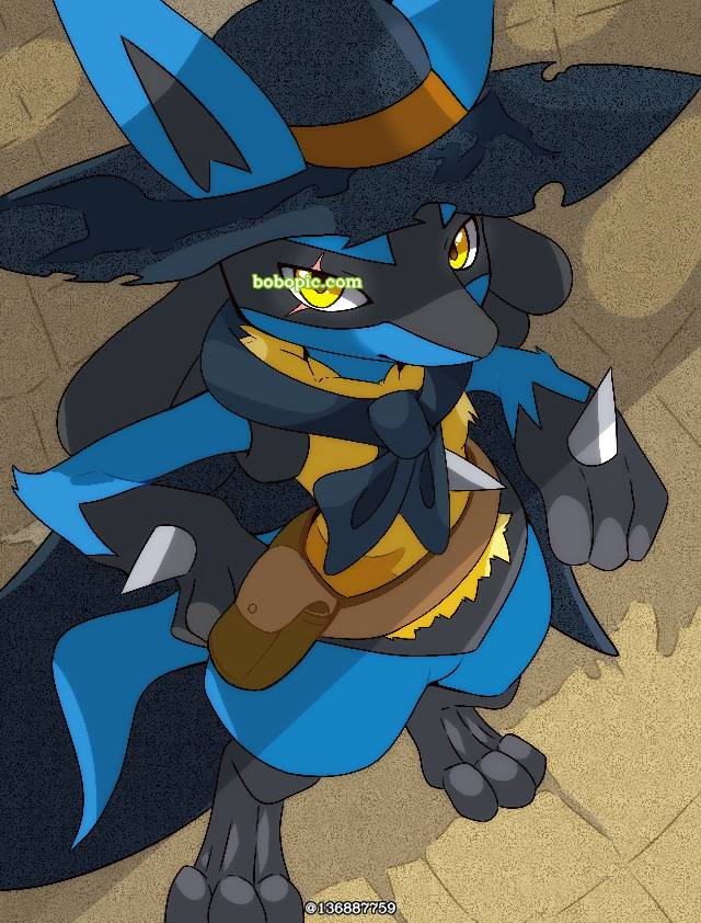 精灵宝可梦, 口袋妖怪, 路卡利欧, 野兽, 兽人, cloak, 万圣节