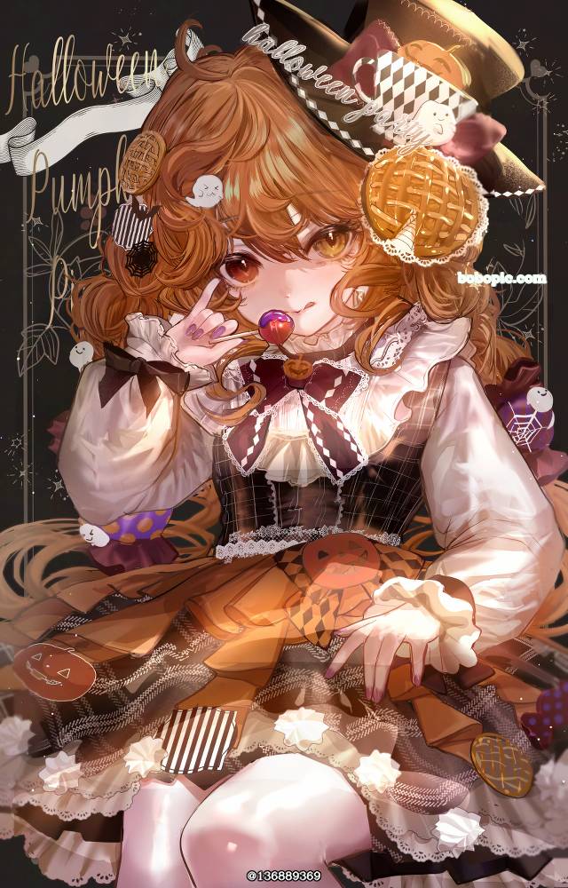 万圣节, pumpkin, 女孩子, 原创, gothic, orange hair, 原创100收藏