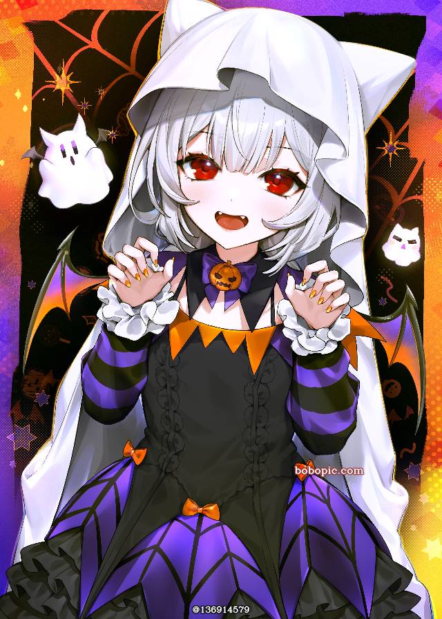 万圣节, 女孩子, cat ears, 原创