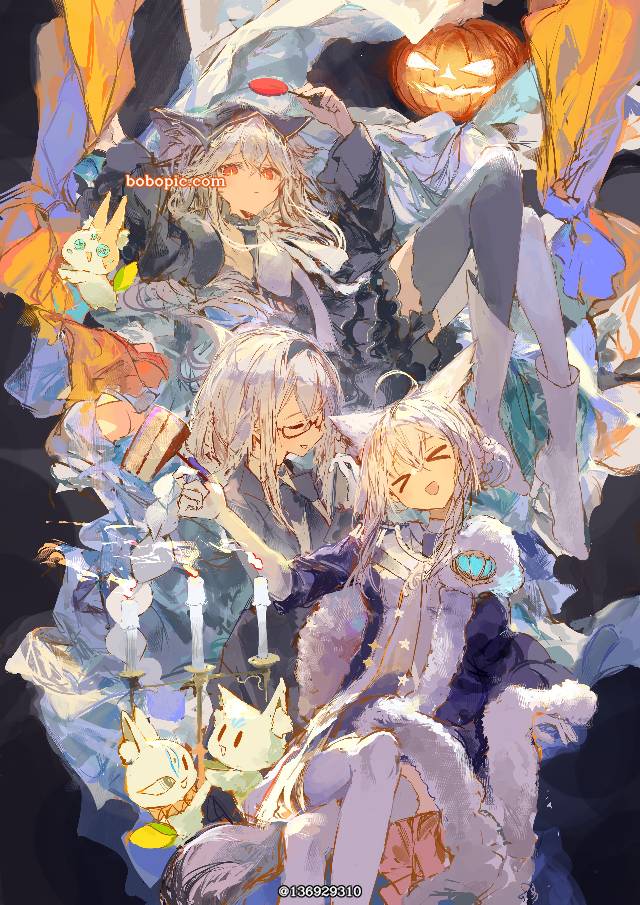 白上吹雪同人, Hololive, 白上吹雪, fox ears, 万圣节