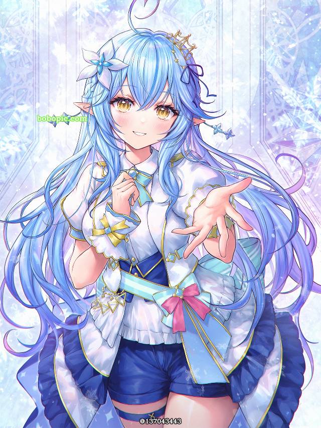 女孩子, 魅惑的大腿, Hololive, 虚拟主播, young girl, 雪花菈米, idol costume, 精灵耳