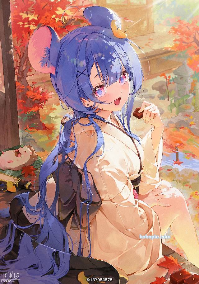 autumn, 原创, beautiful girl, 插画, 我家孩子, rat
