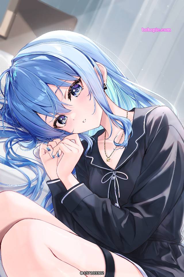 Hololive, Hoshimachi Suisei fanart, Suisei Hoshimachi, 虚拟主播, 女孩子, young girl, 睡衣