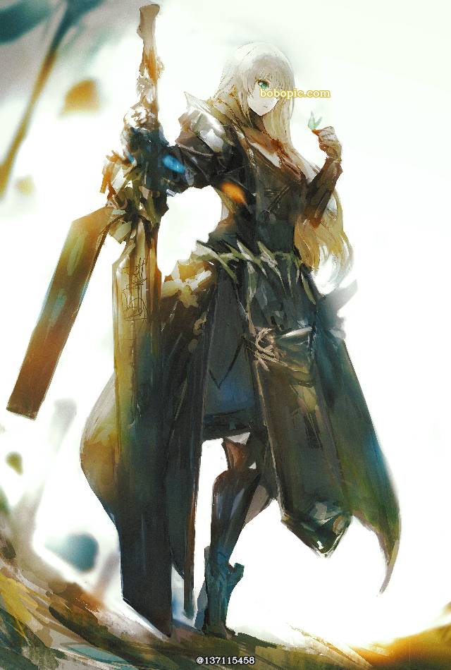 原创, original works, 骑士, 奇幻, 女孩子, large sword, armed girls