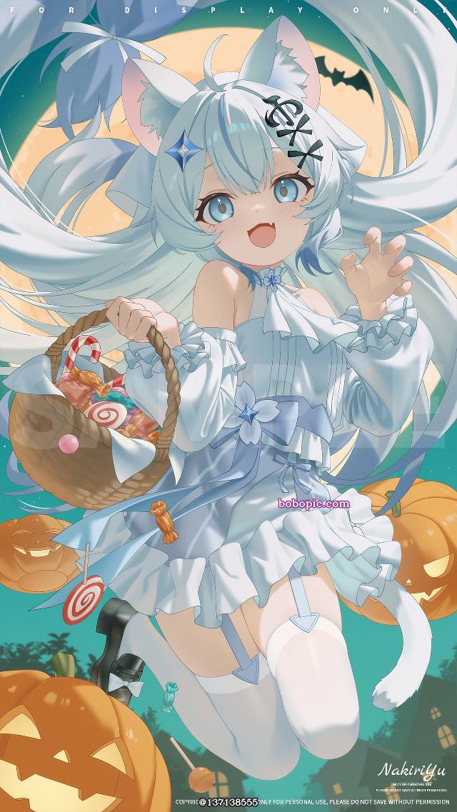 女孩子, 白裤袜, cat ears, requested illustration, young girl