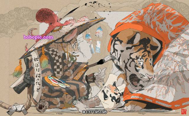 原创, 和风, 拟人化, youkai, 奇幻, 动物, cat