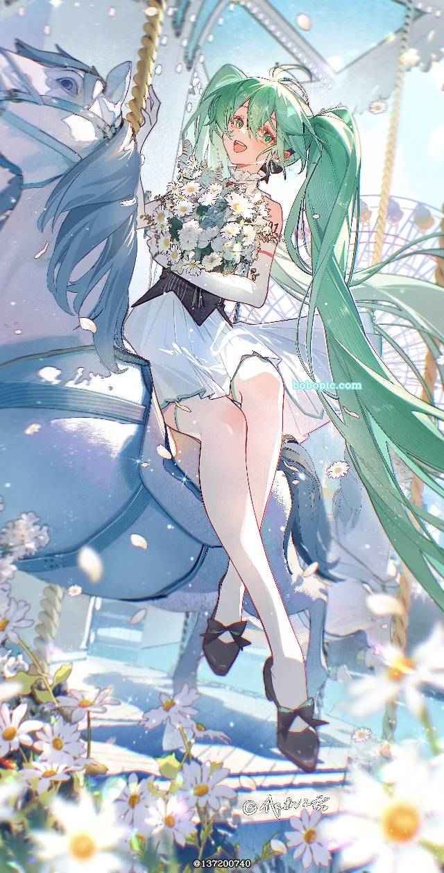 插画, 女孩子, beautiful girl, 可爱, miku, hatsune, 初音未来
