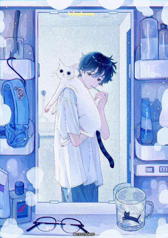 原创, 原创, 男孩子, young boy, 猫与男孩, cat