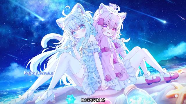 女孩子, 萝莉, 海边, night