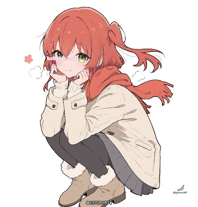 Ikuyo Kita, red hair, 女孩子, green eyes