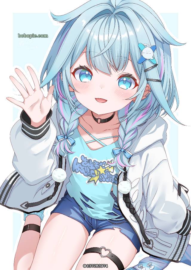 虚拟主播, Hololive, Virtual Youtuber 100+ bookmarks, 麻花辫, 连帽衫