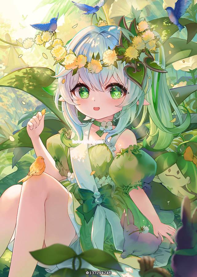 Genshin Impact, 纳西妲, 须弥, 裙子, green eyes