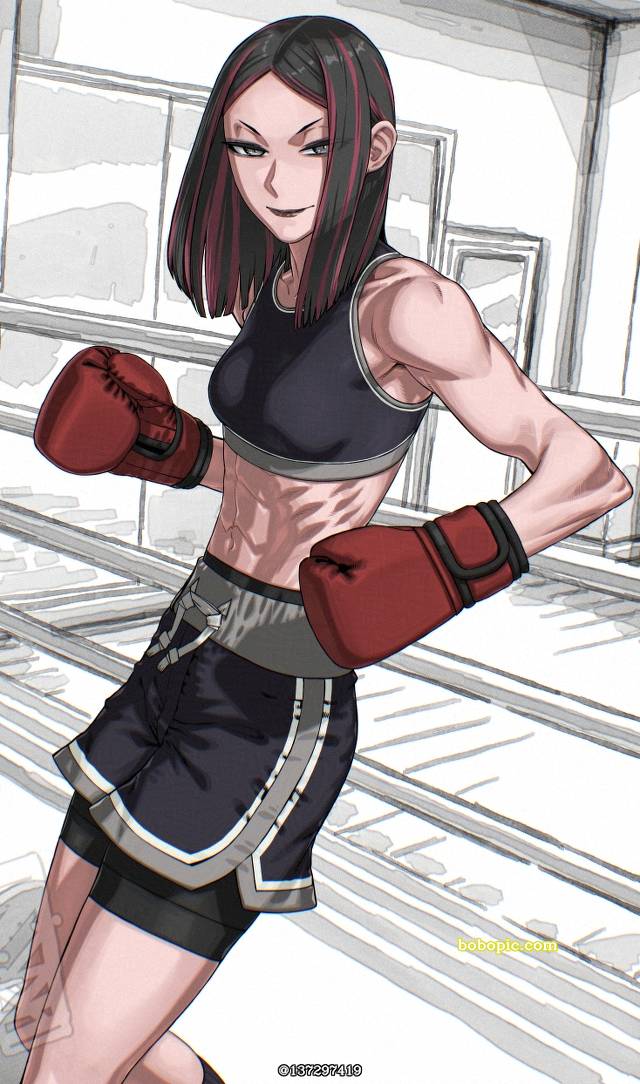 拳击, 原创, 女子拳击, 肌肉娘, 腹肌