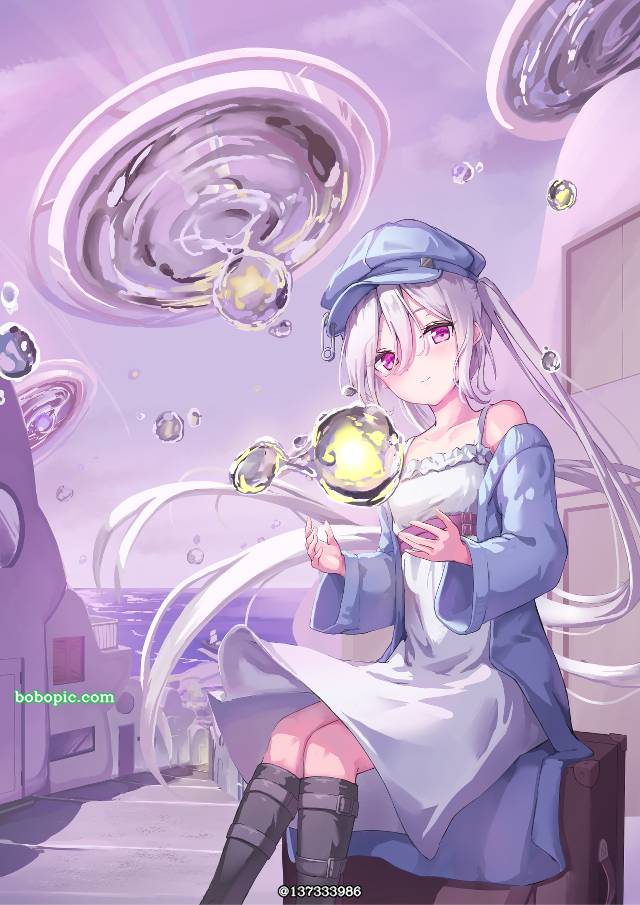 原创, 白发, 女孩子, 双马尾