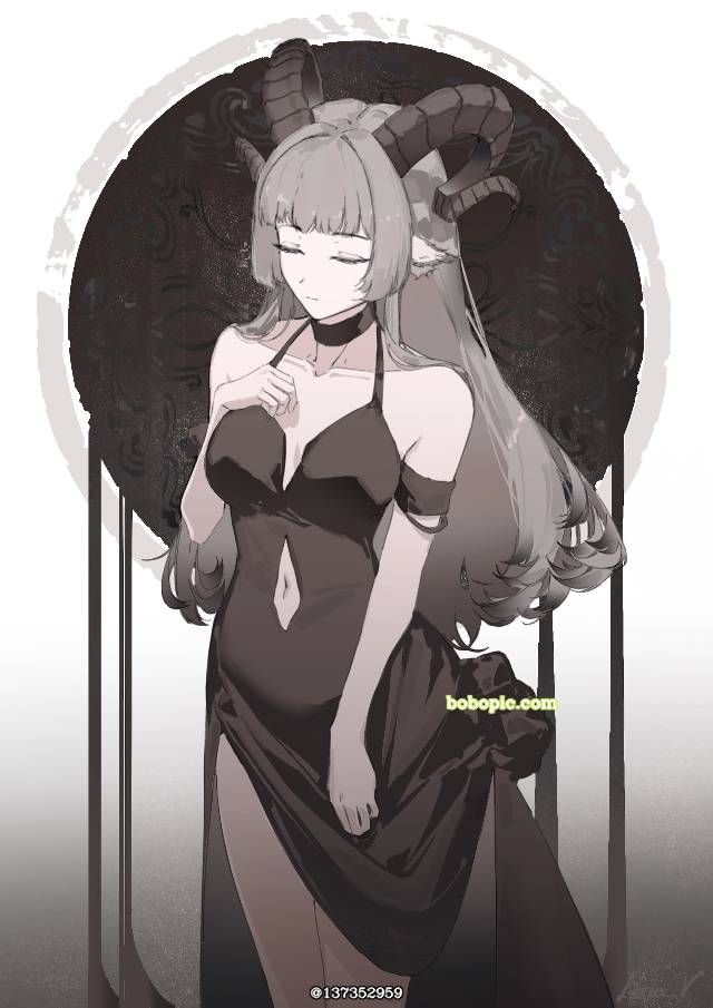 original works, horned girl