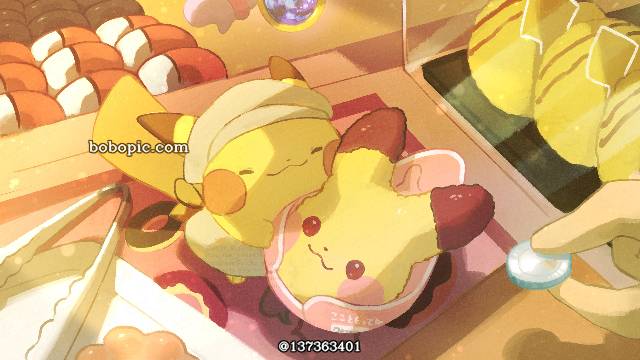 皮卡丘, 精灵宝可梦, 插画, donut