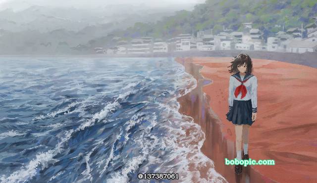 风景, background, 女孩子, sea, 海滩