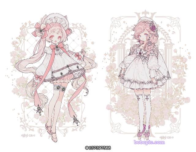 young girl, 原创, Rococo, 裙子, 女孩子, 插画