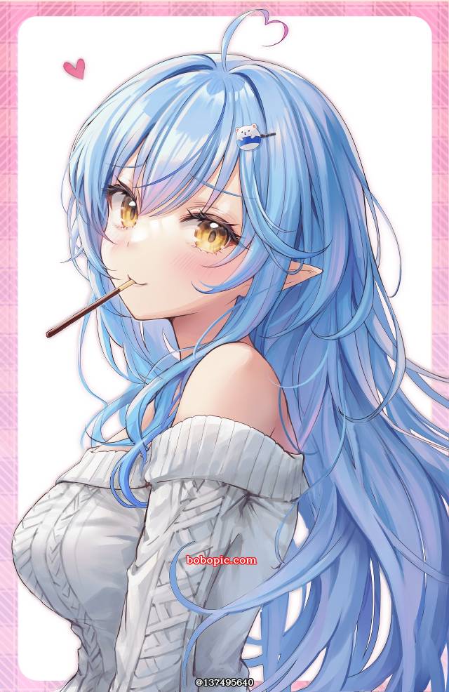 女孩子, 欧派, 魅惑的乳沟, 兽耳, Hololive, 虚拟主播, 银发, 雪花菈米, 狮白牡丹, two-shot