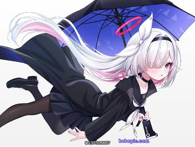 碧蓝档案, Plana (Blue Archive), 黑丝袜, 黑裤袜, 伞