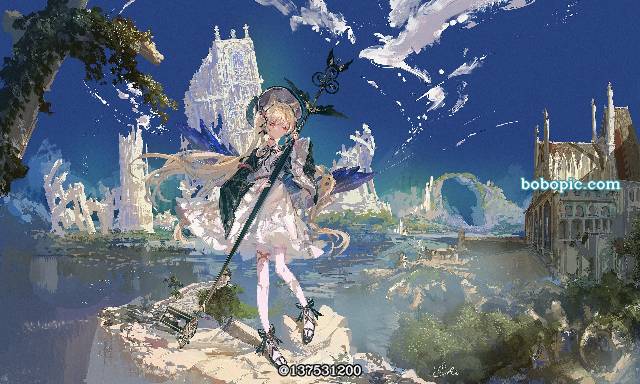 原创, 女孩子, cat ears, 金发, background, archeological site​