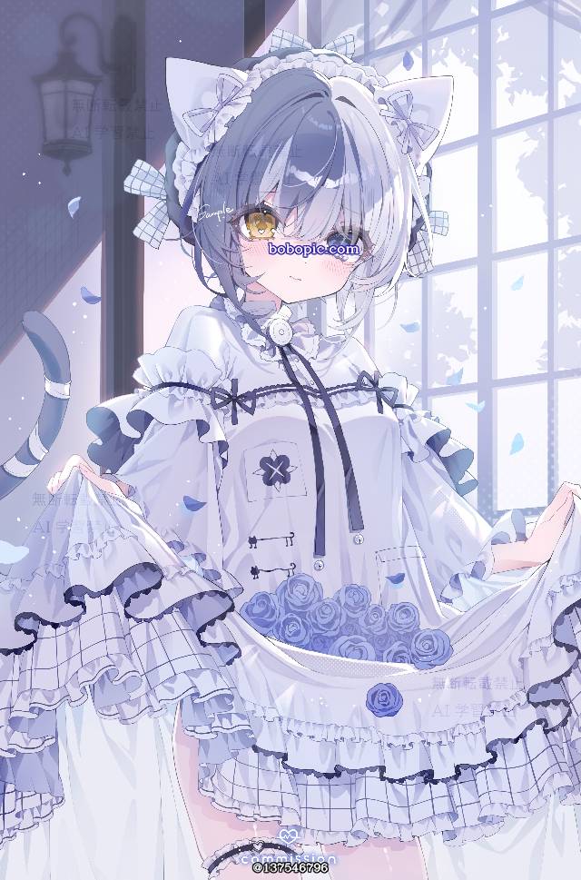 商业绘图, 睡衣, negligee, cat ears, 女孩子