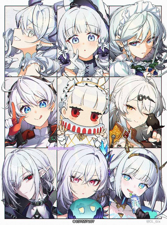 Genshin Impact, 碧蓝航线, 游戏王, 白发, 100收藏