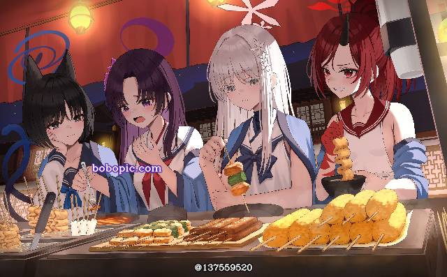 碧蓝档案, Kiryuu Kikyou, Kadenokouji Yukari, Goryou Nagusa, 水手服, 女校学生, cat ears