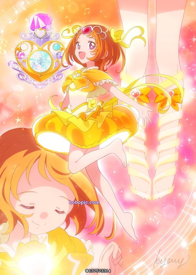 光之美少女, Suite光之美少女, Ako Shirabe, Cure Muse, 变身场景, 变身途中, Midform, 二次创作, 赤脚