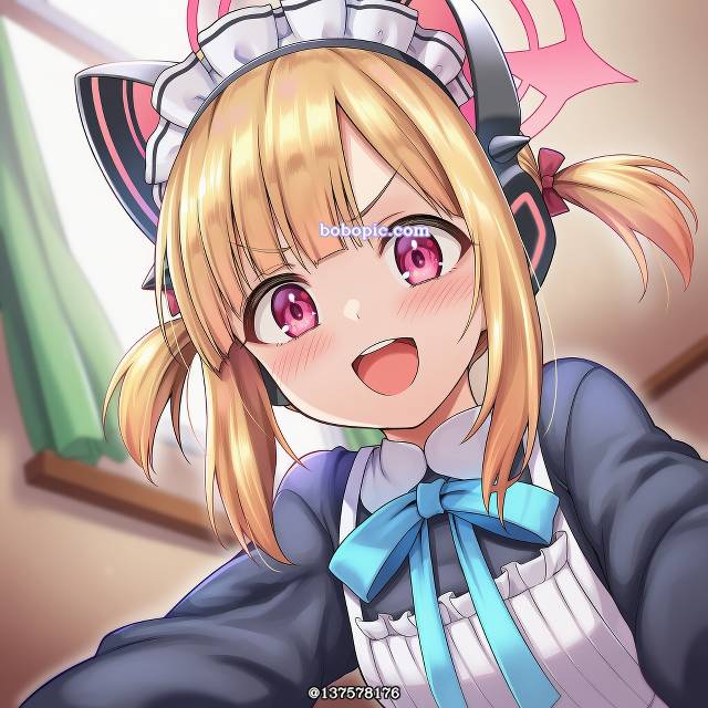 Saiba Momoi, 碧蓝档案, 女仆装, 平胸, 萝莉, 可爱, 女孩子