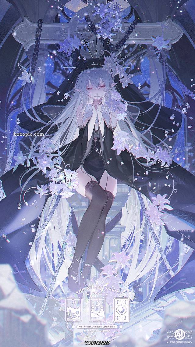 requested illustration, 女孩子, 白发