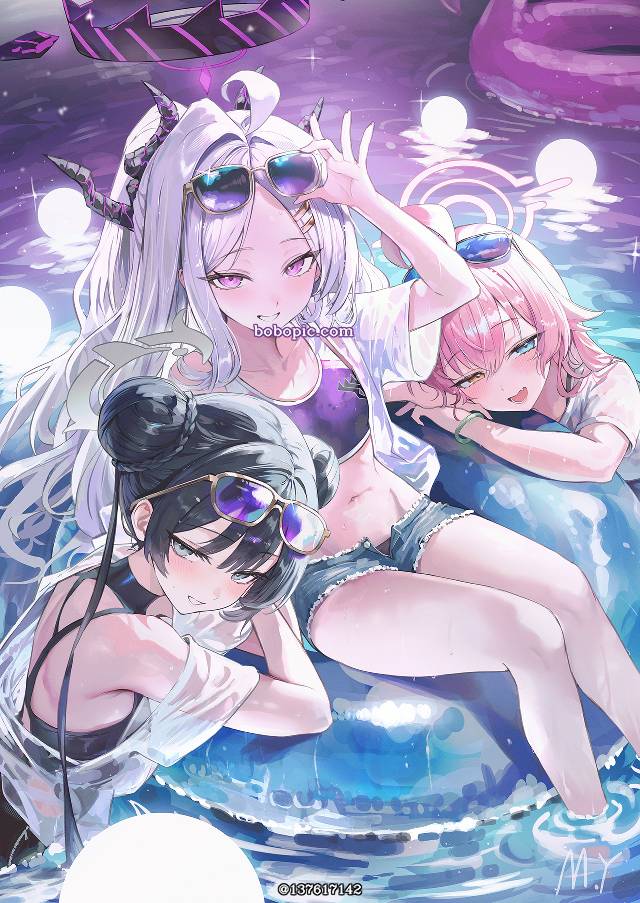 碧蓝档案, Sorasaki Hina, 龙华妃咲, Takanashi Hoshino, 泳装