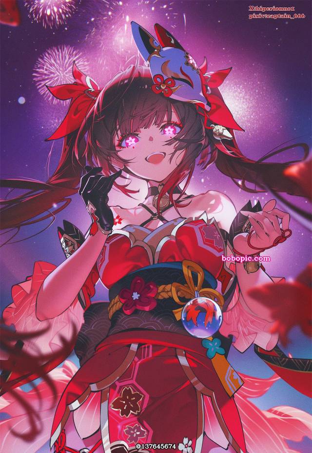 AI 画作, beautiful girl, 风景, Honkai: Star Rail, 星穹铁道, 焰火, 花火（星穹铁道）, 崩坏：星穹铁道