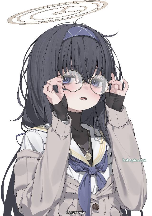 女孩子, 水手服, uniform, 眼镜娘, 眼镜, 古关忧, 碧蓝档案